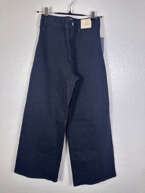 Universal Thread Women's Black Sailor Wide-Leg Denim Pants High Rise Relaxed 4